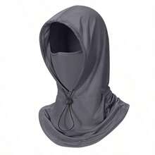 1pc Ice Silk Hooded Sun Protection Face Mask, Breathable Neck Guard Head Cover For Men And Women, Adjustable Drawstring, Cycling Outdoor Sun Protection Hat Cover, 4 Colors Available - Multicolor - View 10