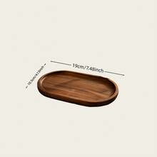 5pcs Acacia Wood Food Display Trays, Oval Vintage Wooden Plates, Crafted From Natural Acacia Wood, Exquisite Craftsmanship, With Raised Edge Design To Prevent Food From Slipping. Suitable For Breakfast Snacks, Cheese, Dried Fruits, Baked Desserts, And Also As Desktop Storage Trays For Small Items. Easy To Clean And Maintain, Supports Stackable Storage, Rustic Natural Wood Style, Perfect For Home Display, Holiday Gatherings, And Gifts. - View 9