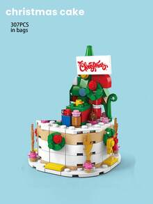 6-In-1 Santa Claus, Snowman, Reindeer, Christmas Tree, Small Train, Christmas House, Gingerbread House, Reindeer Sleigh, Christmas Cake, Waffle House, Christmas Tree Music Box Building Block Set, 14+ Years Old Educational DIY Assembly Model, Christmas Party Decor,Building Blocks Train,Christmas Tree Decorations,Car Building Blocks - Multicolor - View 18
