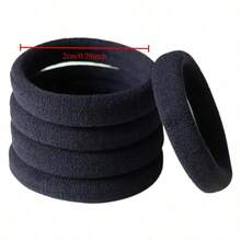 50/100/200pcs/Set Fashion Minimalist Black Basic 4cm/1.57inch Solid Color Elastic Hair Ties, Hair Accessories, Daily Use - Multicolor - View 9