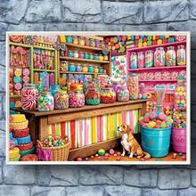 1PC DIY 5D Diamond Painting Kit Candy Shop Pattern - Round Full Diamond Art Mosaic Craft, Home Wall Decor, Unframed - No Frame - View 3