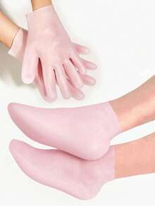 Silicone Moisturizing Foot And Hand Care Set, Prevents Heel Cracking And Removes Dead Skin, High Elasticity Design Locks In Moisture, Prevents Dryness All Day, Easy To Put On And Take Off, Soft And Comfortable Material - Multicolor - View 1