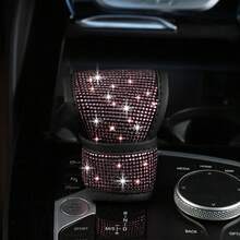 Penutup Tuas Persneling Mobil Bertabur Berlian Imitasi, Penutup Tombol Persneling Otomatis Manual Berkilau Penuh, Aksesori Dekorasi Interior Mobil yang Mengkilap - Beraneka warna - View 12