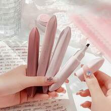 4pcs Soft Tip Fluorescent Markers, Eye-Protection Pastel Highlighters, Smooth Quick-Dry Non-Smudging Ink, For Journaling, Note-Taking, Highlighting, Doodling, Drawing, Office Use, Soft Tones, Practical Stationery - Sets - View 6
