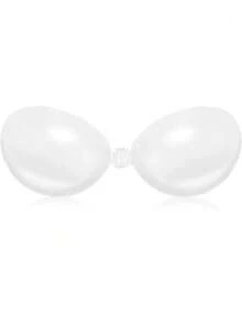 1 Pair Reusable Transparent Invisible Breast Petals For Women, Washable And Waterproof, Suitable For Backless Dresses, Strapless Tops And Party Outfits - Silicone Transparent Round Cup - View 11