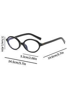 1pc Retro Oval Full-Rim Glasses, Vintage Clear Lens Eyeglasses For Women,Non-Prescription Eyewear,Classic Versatile Style - Clear - View 4