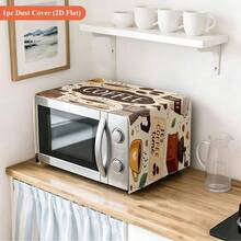 1pc Grey Microwave Cover With White Flower And Butterfly Pattern - Suitable For Oven Replacement, Microwave Dust Cover, Oven Cover, Used For Home Kitchen Decor, Wedding And Birthday Party Decoration, Floral Theme Appliances - Yellow Lemon - View 2