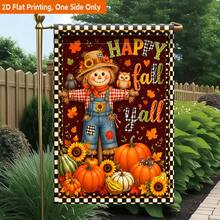 2D Flat - 2D Flat Printed Garden Flag 1pc, Happy Fall Y'All Durable Single-Sided Printed Yard Flag, Garden And Home Holiday Decoration, 11.8X17.7 Inches, Flag Pole Not Included - A - View 2