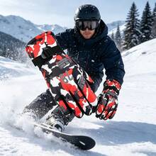 1 Pair Winter Warm Gloves, Thermal Lined & Thickened, Cold-Proof & Warm, Unisex, Suitable For Outdoor Cycling, Skiing - Multicolor - View 2