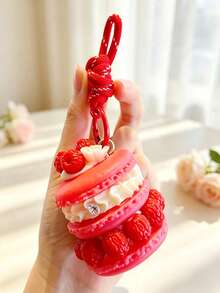 Creative Realistic Macaron Cake Bag Charm Keychain, 3D Shaped Pendant, Novel Gift For Daily Outings And Bag Matching, Perfect For Friends, Family, Couples, Besties, And Holiday Gifts - Multicolor - View 9