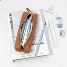 Lychee Texture Pencil Case, Korean Style Zipper Fresh Stationery Bag, Creative Pencil Box Storage Bag For Men And Women Students, Back To School Essential - Multicolor - View 4