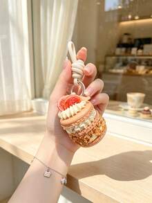 Creative Realistic Macaron Cake Bag Charm Keychain, 3D Shaped Pendant, Novel Gift For Daily Outings And Bag Matching, Perfect For Friends, Family, Couples, Besties, And Holiday Gifts - Multicolor - View 7