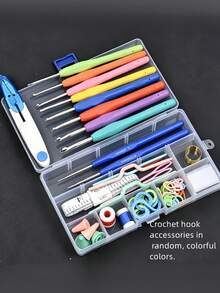 46pcs Crochet Hook Set With Storage Box, Ergonomic Soft Handle Crochet Hooks, Knitting Set, Sewing Tools, Crochet Tools, Suitable For Crocheting Pet Clothes, Perfect For Beginners, Gift For Women - Multi-color - View 9