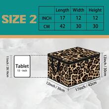 Kotak Penyimpanan Lipat dengan Tutup Resleting dan Pegangan, Kotak Penyimpanan Kain Poliester Tahan Lama Kapasitas Besar yang Ditingkatkan, 4 Kotak Organizer Motif Campuran Leopard, Motif Leopard Klasik Cokelat / Hitam & Putih / Ungu & Merah Muda / Gradien Pelangi, Wadah Penyimpanan Lipat untuk Pakaian, Perlengkapan Tidur, Mainan, Kamar Tidur, Asrama, Hadiah Dekorasi Rumah - Beraneka warna - View 20