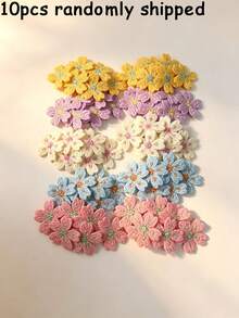 10/5pcs Embroidered Flower Hair Clips, Colorful Dopamine Hair Clips, Exquisite Hair Clips, Exquisite Headwear, Versatile For Daily Travel Use - Multicolor - View 8