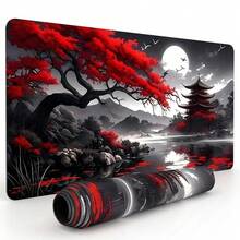 Bright Red Black Gray Marble Swirl Pattern Extra Long Mouse Pad, Non-Slip Rubber Bottom, Smooth Gaming Desk Mat, Suitable For PC Laptop, Office Home, Abstract Art Decor, Back To School Desktop Accessory, Office Supplies Mouse Pad Set - Mouse Pad - View 12