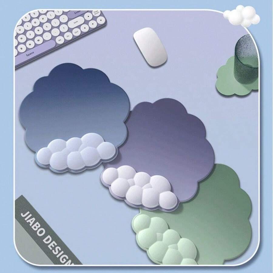 Cloud Wrist Rest Mouse Pad - Mouse Pad With Memory Foam Wrist Support | Ergonomic Office And Gaming Support, Non-Slip PU Base Mouse Pad Suitable For Home Office Laptop, Washable Ergonomic Mouse Pad With Wrist Rest For Computer Desk, Home Office, Gaming - View 1