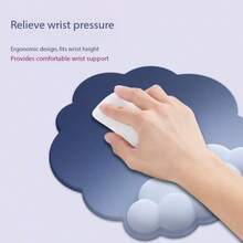 Cloud Wrist Rest Mouse Pad - Mouse Pad With Memory Foam Wrist Support | Ergonomic Office And Gaming Support, Non-Slip PU Base Mouse Pad Suitable For Home Office Laptop, Washable Ergonomic Mouse Pad With Wrist Rest For Computer Desk, Home Office, Gaming - View 4