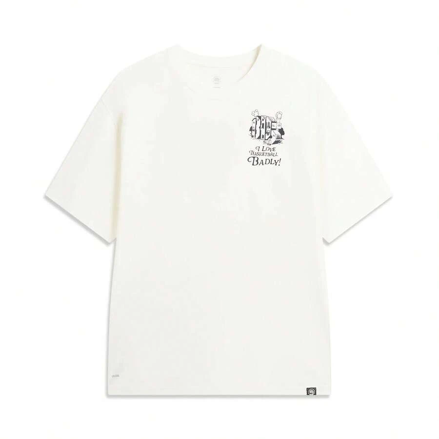 LI‑NING BADFIVE Kaos Grafis Pria Ice‑Feel Penyerap Kelembapan AHSW161 - seperti susu - View 1
