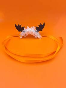 Halloween Pet Costume Headband With Bat Wings, Ruched Lace Headband For Cats And Dogs, Anti-Slip Hair Clip, Fashionable Head Accessory - Multicolor - View 6