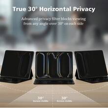 Yezodawee 2025/2026 11/13 吋第 10 代螢幕保護貼，支援 Face ID 與 Apple Pencil，180° 防窺、防刮、無氣泡、隱私濾鏡、防指紋螢幕保護貼 - 黑色 - 查看 2