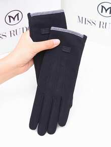 Women's Slim Fit Winter Gloves, Windproof Soft Warm Fleece Lining, Suitable For Cold Weather Driving, Cycling, Running And Outdoor Activities - Three-line Gloves - View 12