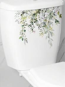 1pc PVC Toilet Lid Decal, Plant Pattern Toilet Stool Commode Sticker For Bathroom, Stickers, Wall Decal, Vinyl Decal For Home Decorations, Spring Decoration Items Refresh - Multicolor - View 4
