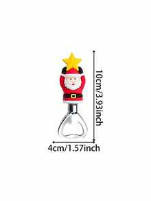 Christmas Themed Bottle Opener, Practical Kitchen Tool, Suitable For Masquerade, Home Kitchen, Backyard Party And Other Occasions, Ultra-Lightweight And Compact, Can Be Hung As Cute Decoration When Not In Use - Multicolor - View 3