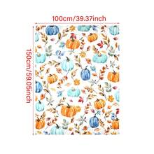 1pc Watercolor Pumpkin Autumn Leaves Digital Print Flannel Blanket - Modern Style, Cartoon Theme, Soft Polyester Knitted Fabric, Comfortable For All Seasons, Multi-Purpose, Suitable For Sofa, Bed, Travel, Camping, Chair, Gift Blanket - Multicolor - View 12