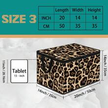 Kotak Penyimpanan Lipat dengan Tutup Resleting dan Pegangan, Kotak Penyimpanan Kain Poliester Tahan Lama Kapasitas Besar yang Ditingkatkan, 4 Kotak Organizer Motif Campuran Leopard, Motif Leopard Klasik Cokelat / Hitam & Putih / Ungu & Merah Muda / Gradien Pelangi, Wadah Penyimpanan Lipat untuk Pakaian, Perlengkapan Tidur, Mainan, Kamar Tidur, Asrama, Hadiah Dekorasi Rumah - Beraneka warna - View 22