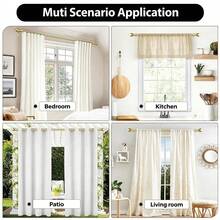 Gold Curtain Rods For Windows 28 To 48 Inch, Adjustable Curtain Rod Set With Brackets Easy Install, Decorative 5/8" Drapery Rod, Heavy Duty Curtain Rods For Bedroom, Kitchen, Living Room - Vintage Round Ball - Gold - View 12