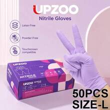 Găng tay Nitrile dùng một lần màu tím nhạt UPZOO, nhiều quy cách, phù hợp để rửa bát, sơn, tẩy lông tại nhà và dọn dẹp vệ sinh - Hộp đựng màu tím nhạt - Xem 11