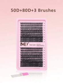 رموش صناعية عنقودية مختلطة في صينية واحدة 30 40D 50D 80D، رموش منفوشة بتجعيد D-Curl، إكستنشن رموش فردي DIY - D - مشاهدة 2