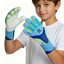 1 Pair Children's Football Goalkeeper Gloves - Blue - View 4