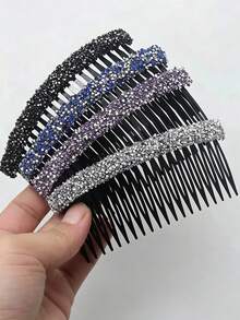Women's Crystal Rhinestone Hair Clips, Anti-Slip Hair Combs, Hair Slides, Bangs Clips, Full Rhinestone Hair Combs, Hair Clips For Forehead And Back Of Head, Hair Accessories, Popular Hair Combs, Hair Slides - Multicolor - View 5
