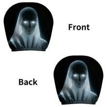 2pcs Ghost Bride Mysterious Glowing Eyes Car Headrest Covers, Fun Seat Headrest Protector, Car Interior Accessories, Universal Fit, Perfect Companion For Long Trips And Outdoor Travel, Showcasing Unique Taste And Vibrant Car Atmosphere - Multicolor - View 6