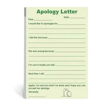 1 Pack 50 Pages Apology Letter Paper - Perfect For Home, Office And School Use/Suitable For Self-Planners, Planners, Personal Organizers