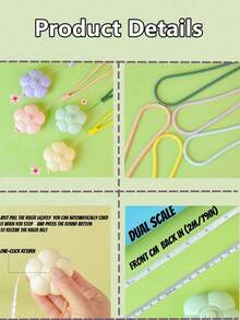 1pc Round Floral Soft Tape Measure, Automatic Retractable, With A Lanyard And Button, Double-Sided Markings, Portable Emergency Solution, Suitable For Sewing And Body Measurements: Waist, Chest, Fabric, DIY Crafts, Travel, Back-To-School Season. - Multiple Styles - View 5