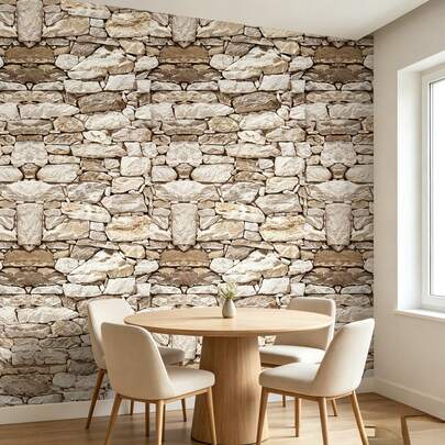 1 Roll Self-Adhesive Brick Pattern PVC Peel And Stick Wallpaper, Home Decor Sticker For Bedroom And Living Room, Suitable For Cabinet Surfaces, Windowsills And Furniture Renovation, 17.7in*39.3/118.1/196.8in