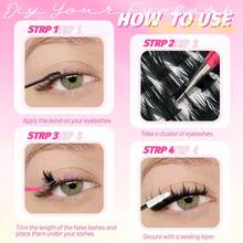 1pc 30D/40D/50D/60D Mixed D Curl Single Cluster False Eyelashes, Multiple Density Options For Customizable Full Voluminous Big Eye Effect, Soft Fiber Hair Easy To Apply And Long-Lasting Shape, Create Thick Fluffy Sunflower Atmosphere Big Eye Makeup Look, Suitable For Home Makeup, Outing Date Touch-Up To Achieve Deep Lively Big Eyes, Popular Affordable Beauty Tool - C - View 3