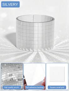 1PC DIY Mirror Frame Glass Self-Adhesive Mosaic Sticker Decoration Concealment Patch Bathroom Wall Sticker Waterproof Reflective Mirror Edge Decoration Stage Decoration Glitter Ball Sticker Glass Sticker - Multicolor - View 15