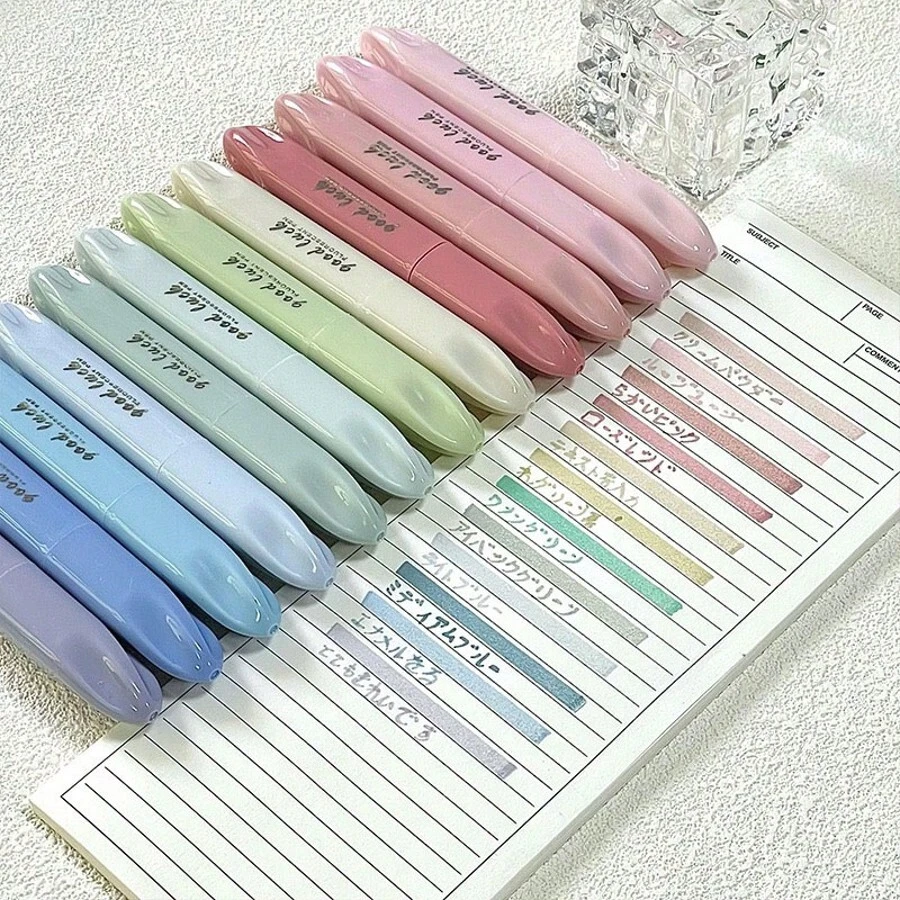4pcs Soft Tip Fluorescent Markers, Eye-Protection Pastel Highlighters, Smooth Quick-Dry Non-Smudging Ink, For Journaling, Note-Taking, Highlighting, Doodling, Drawing, Office Use, Soft Tones, Practical Stationery - Sets - View 1