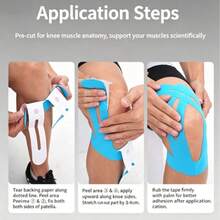 4pcs Multi-Color Knee Sports Tape, Pre-Cut Kinesiology Tape For Knee Support, Suitable For Marathon, Running, Football, Basketball Sports - Multicolor - View 3
