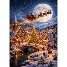 1PC DIY 5D Diamond Painting Kit Christmas Theme Pattern - Round Full Drill Art Mosaic Craft, Home Wall Decor, Unframed - No Frame - View 8