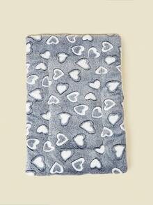 Grey Pet Bed Mat, White Border Heart Print, Thickened Washable Polyester Pad, Breathable And Comfortable For All Seasons, Suitable For Small And Medium Cats And Dogs, Suitable For Teddy And Other Pets, Not Suitable For Large Dog Breeds - Grey - View 7