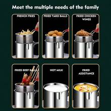 Stainless Steel Multi-Function Mini Deep Fryer Oil Strainer Pot, Deep Design, Home And Commercial Use, Induction Cooktop Compatible, Oil-Saving - View 5