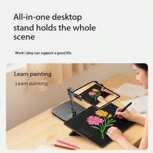 Rotatable Tablet Stand Desktop Support Phone Holder For Learning And Live Streaming, Metal Folding Carbon Steel Phone Stand, 360° Rotating Telescopic Slouchy Tablet Holder - View 7