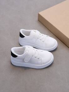 1 Pair Boys Girls Flat Comfortable Casual Shoes Fashion Versatile Sneakers Walking Shoes - White - View 2