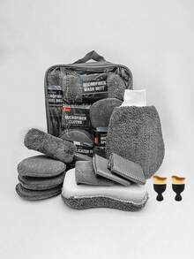 11-Piece Ultra-Fine Microfiber Car Wash & Detailing Set, Includes Tire Brush, Scratch Repair Pad, Detailing Sponge, Cleaning Gloves, Applicator, Premium Car Interior & Exterior Care Tools, Non-Scratch, Durable & Reusable, Interior Essential - A - View 2
