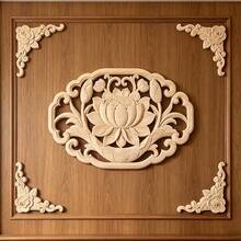 5pcs Solid Wood Carved Applique Set, Unfinished Wood, Woodworking Supplies, Scroll Flower, Suitable For Cabinets, Doors, Windows, Background Walls, Entryways And Various Furniture Decoration, Holiday Decoration, DIY Decoration. - Multicolor - View 10